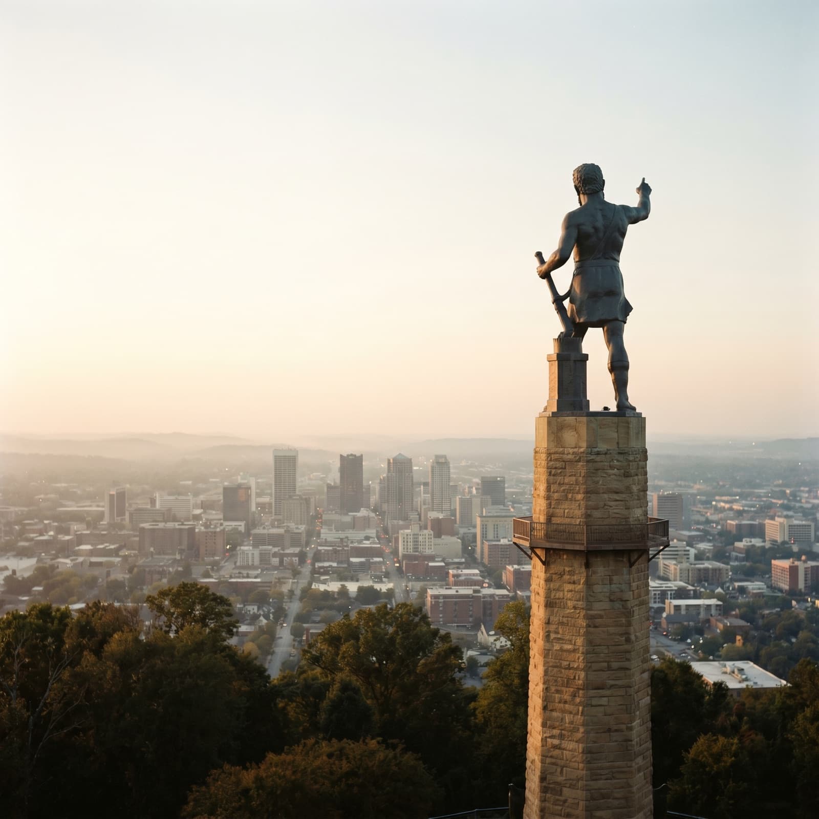 Birmingham, AL — The Vulcan statue on Red Mountain, the world's largest cast-iron statue and the symbol of the Magic City's iron-and-steel origins.