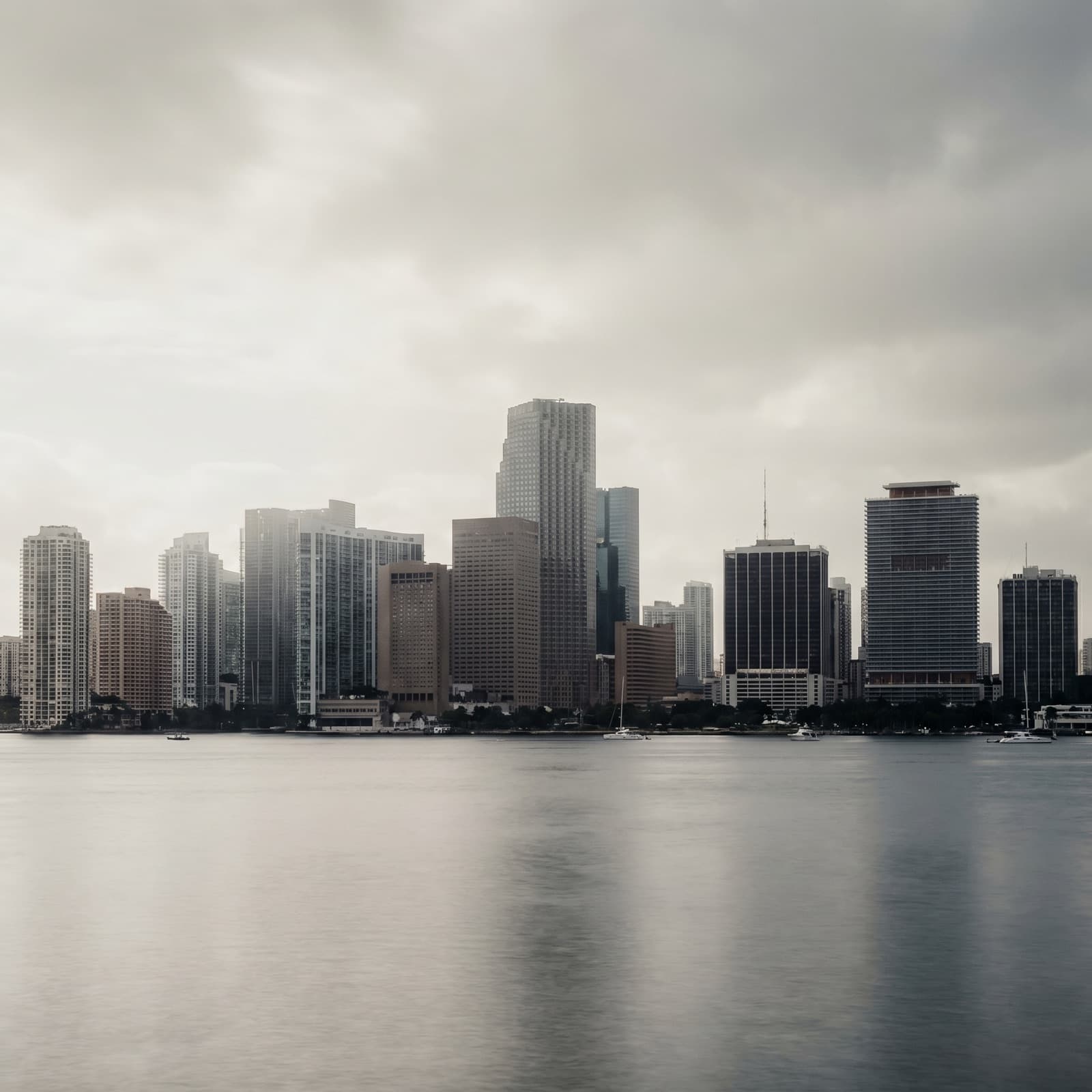 Miami, FL — Brickell skyline over Biscayne Bay