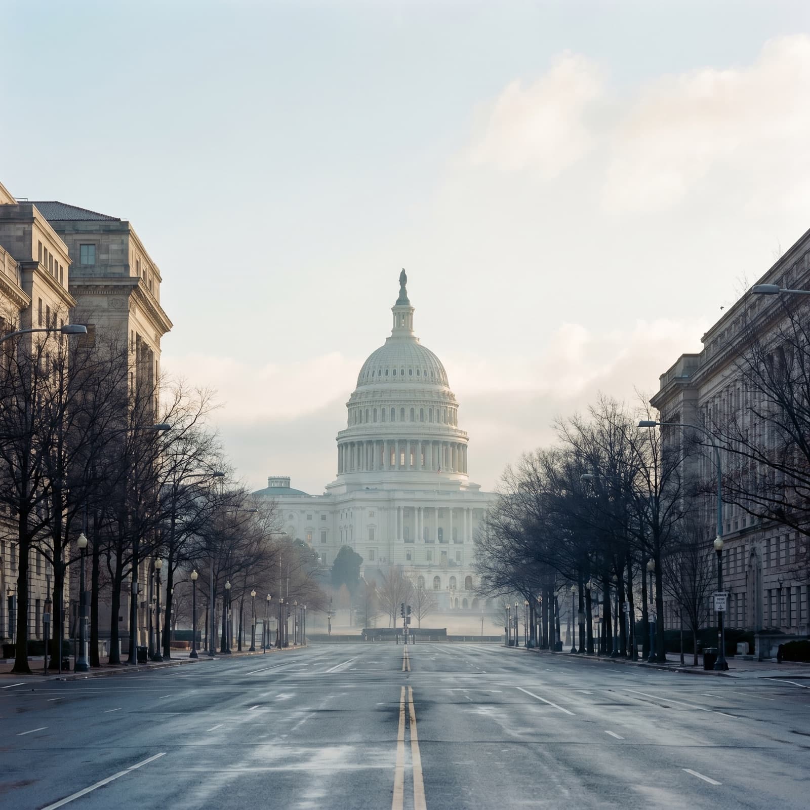 Washington DC, DC — the Capitol dome from Pennsylvania Avenue